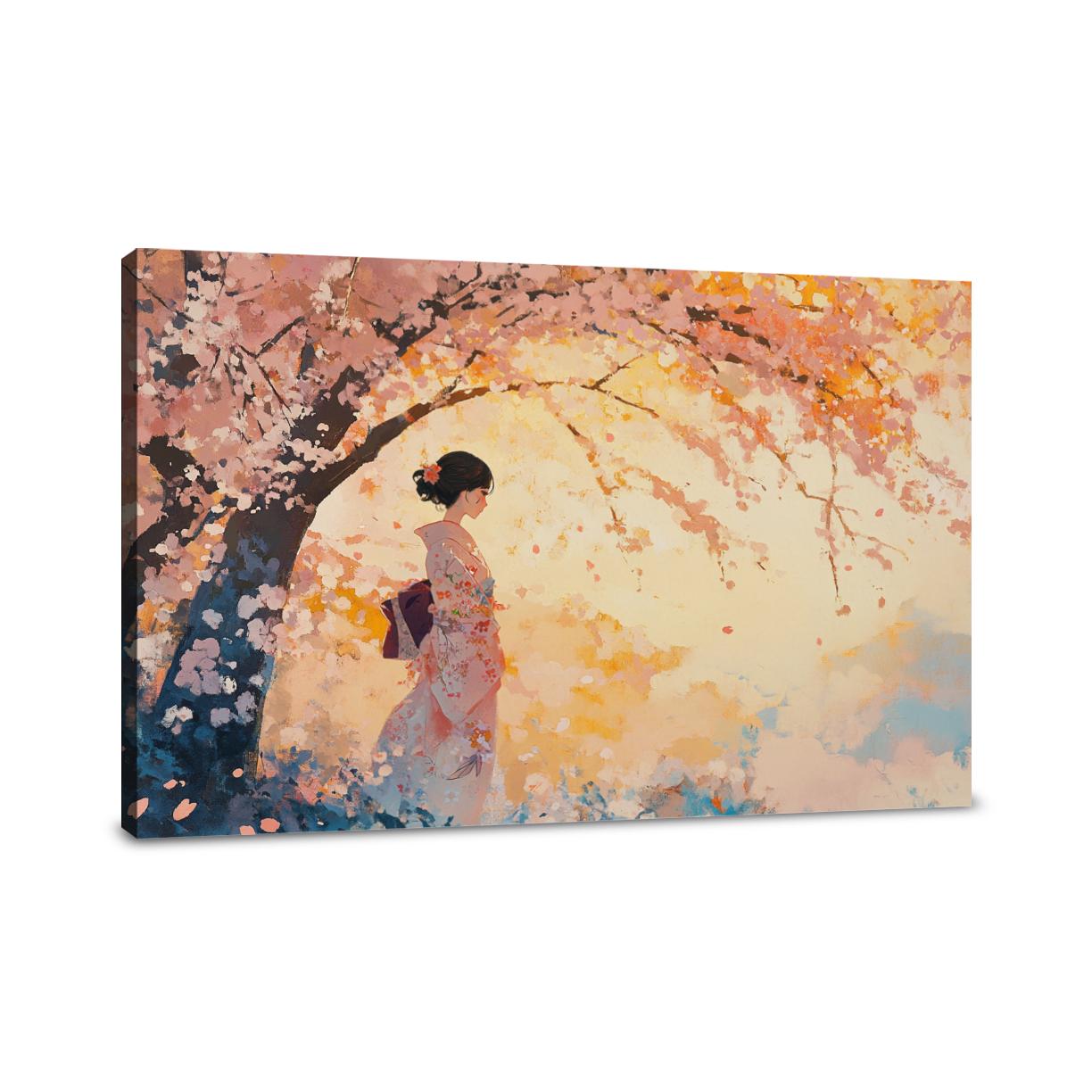 Sakura Sunset Stroll Canvas