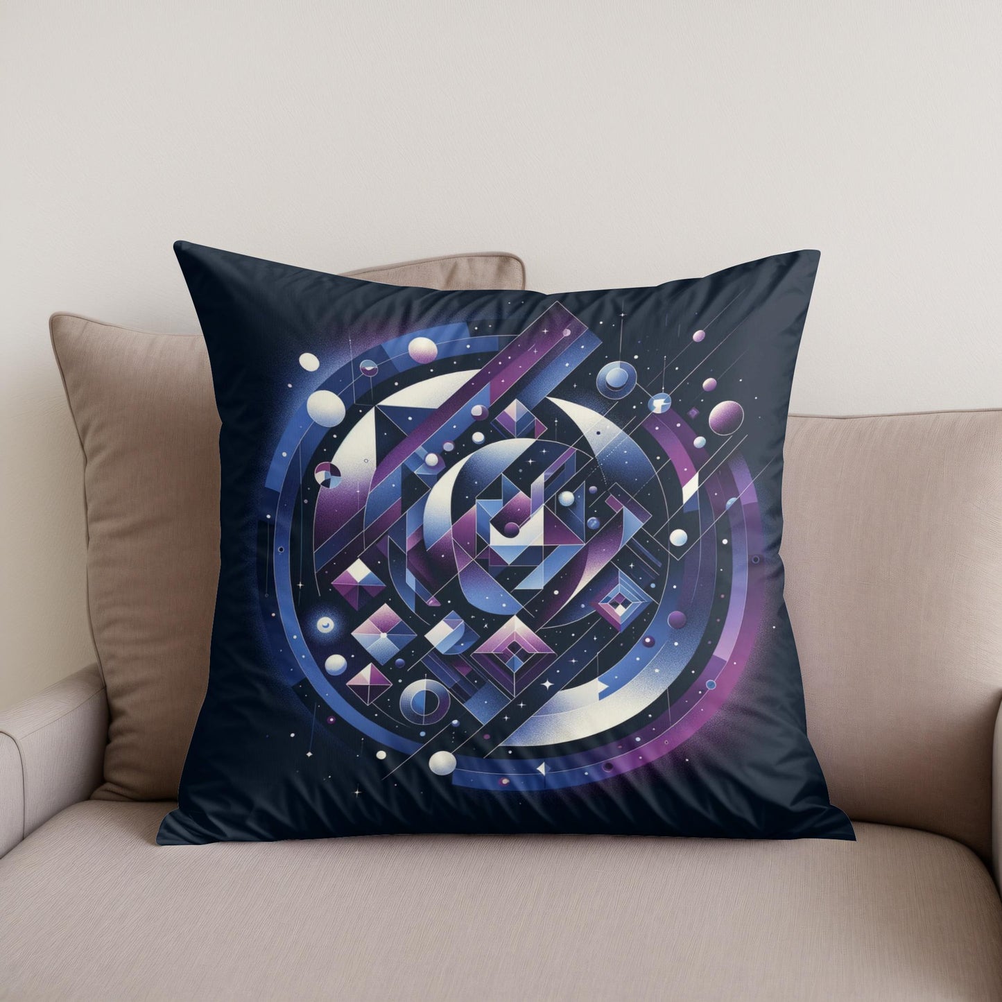 Cosmic Dance in Geometry Cotton Cushion