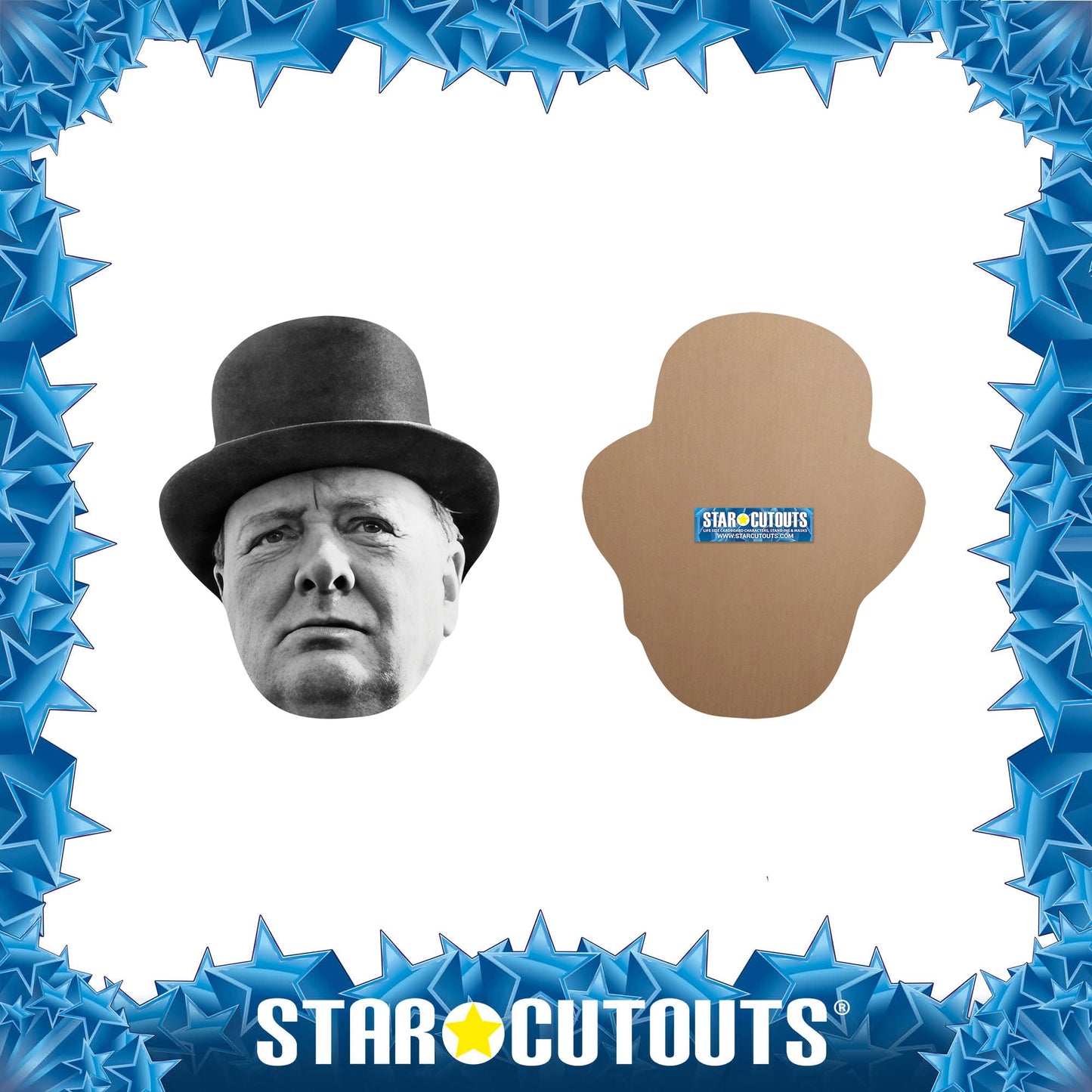 GH015 Winston Churchill Giant Head Cardboard Cut Out Height 73cm