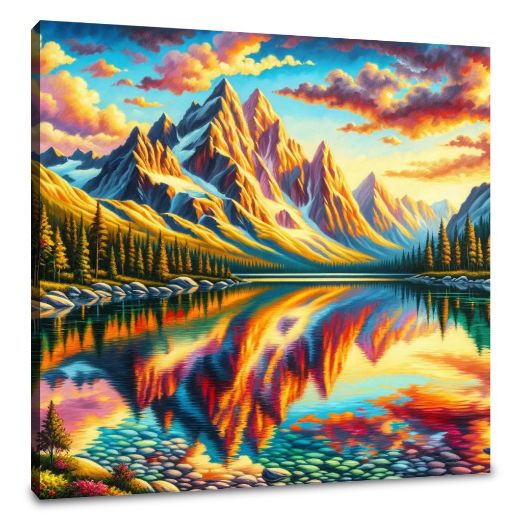 Majestic Mountain Reflection Canvas