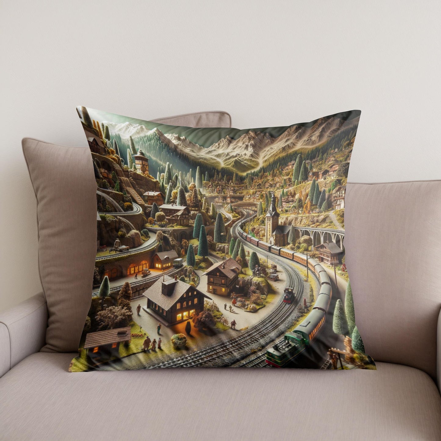 Miniature World Cotton Cushion