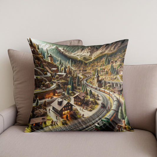 Miniature World Cotton Cushion
