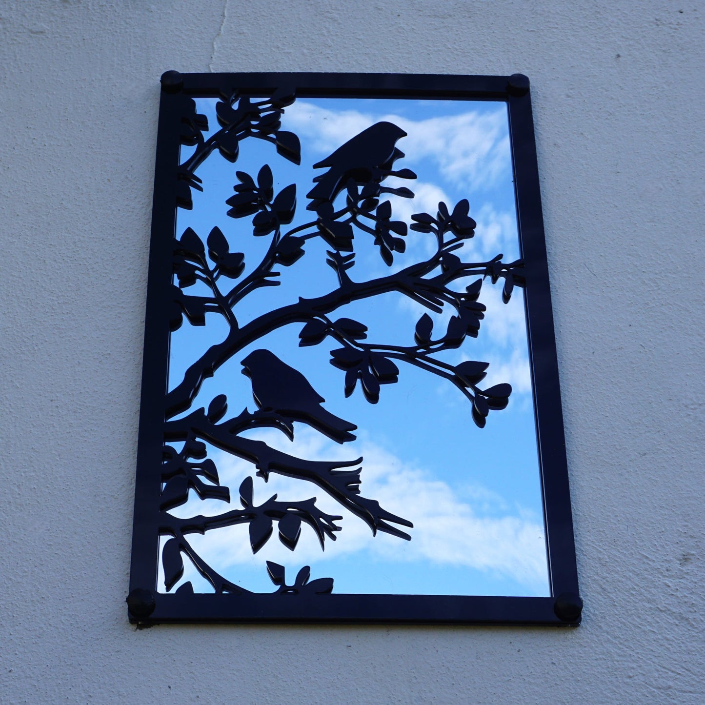 Song Birds in a Tree, SunCatcher Garden Mirror Rectangular Design