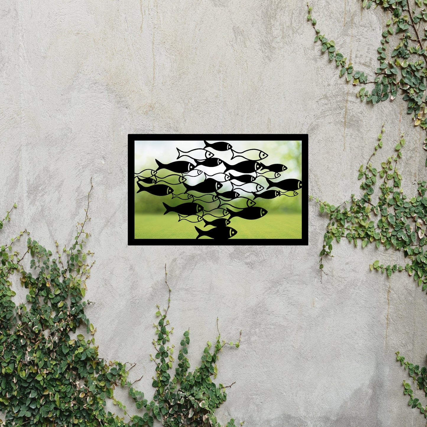 School of Fish, SunCatcher Garden Mirror Rectangular Design