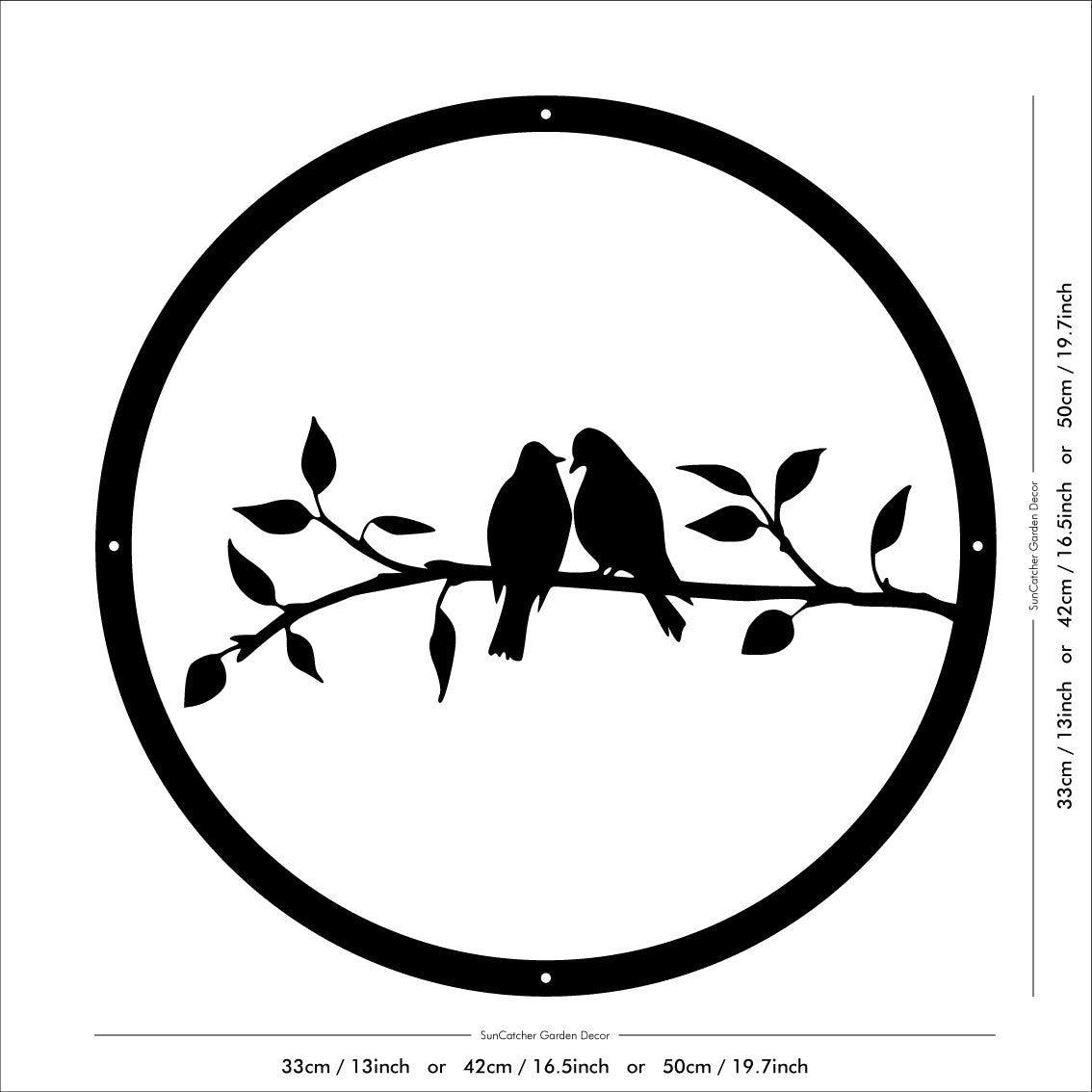 SunCatcher Garden Mirror Round Two Little Birds Range of Sizes