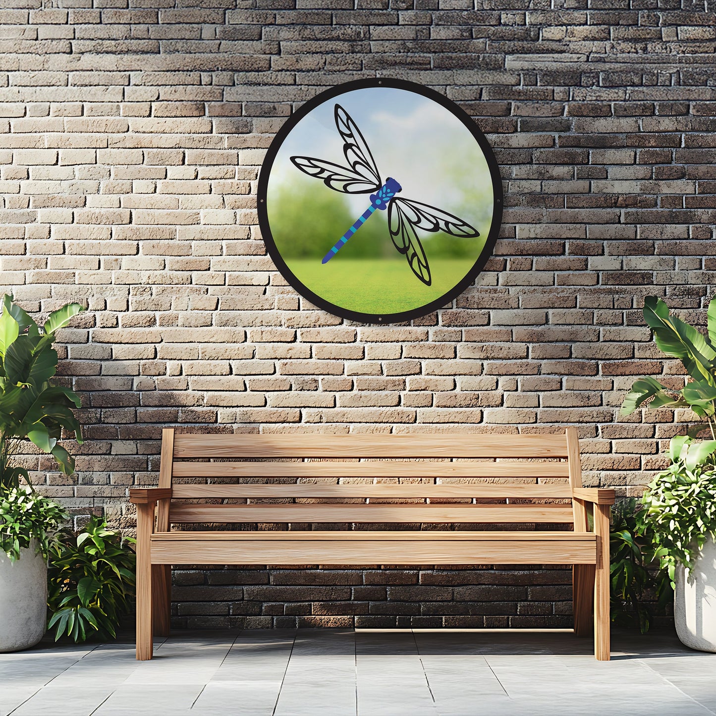 SunCatcher Garden Mirror Round Dragonfly Range of Sizes