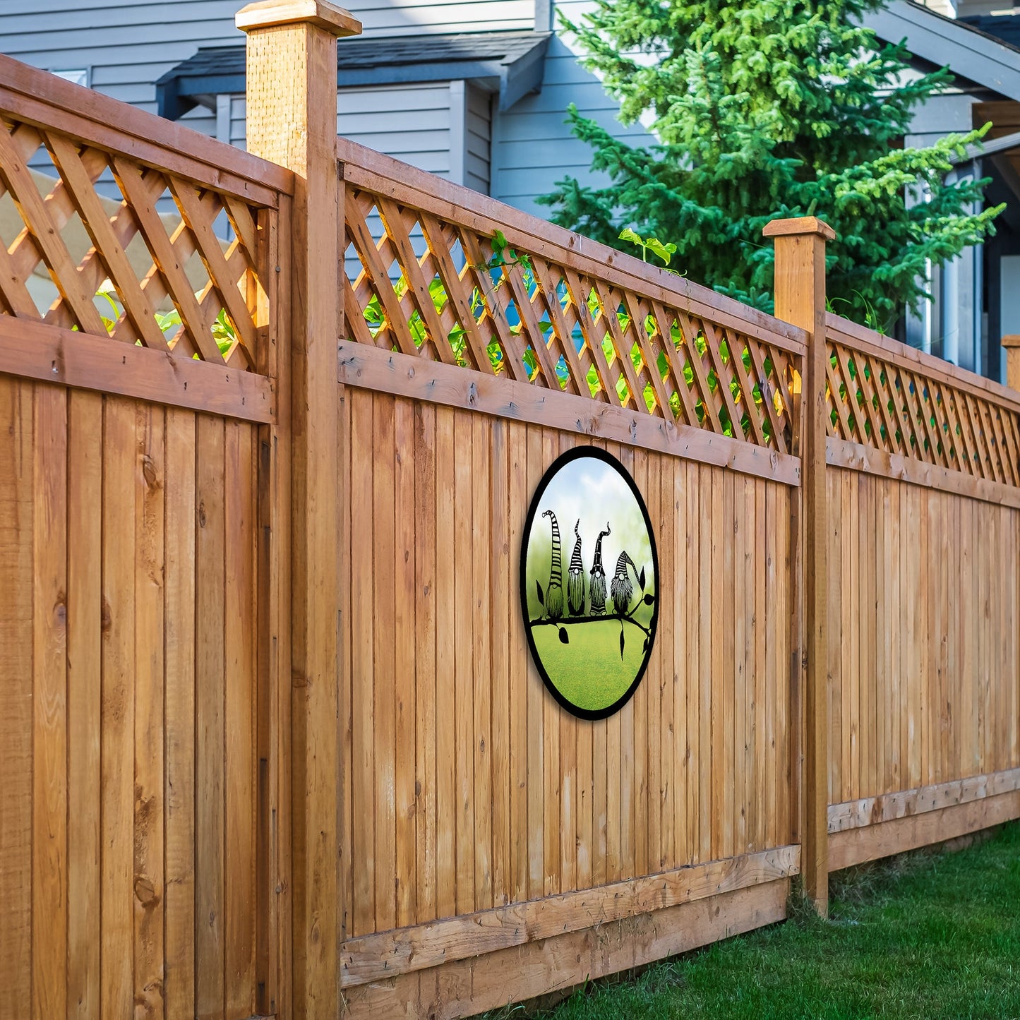 SunCatcher Garden Mirror Round Four Friendly Gonks Range of Sizes