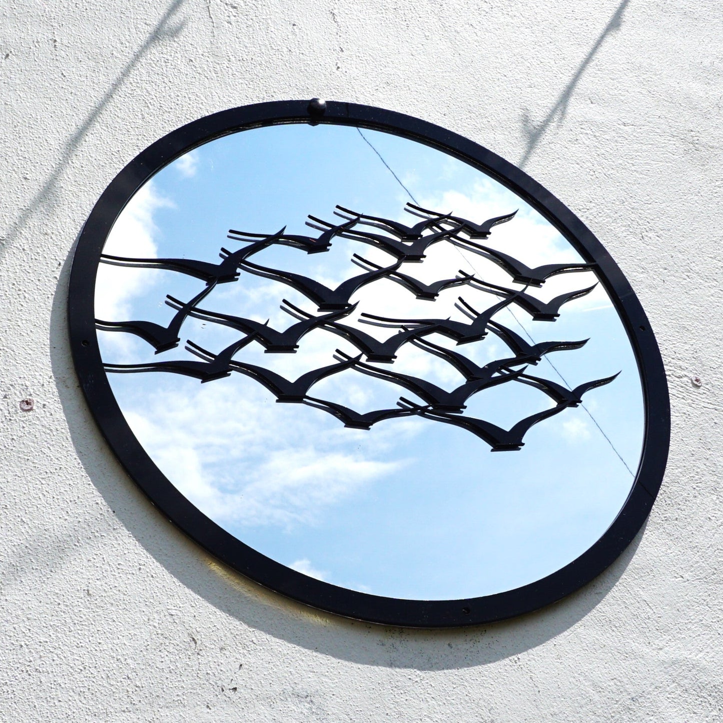 SunCatcher Garden Mirror Round Flock of Birds