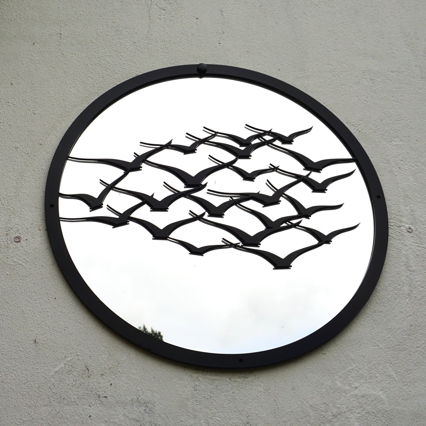 SunCatcher Garden Mirror Round Flock of Birds