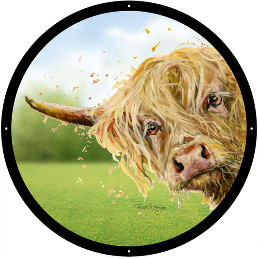 SunCatcher Garden Mirror Brody, Highland Cow Illustrations by Bree Merryn