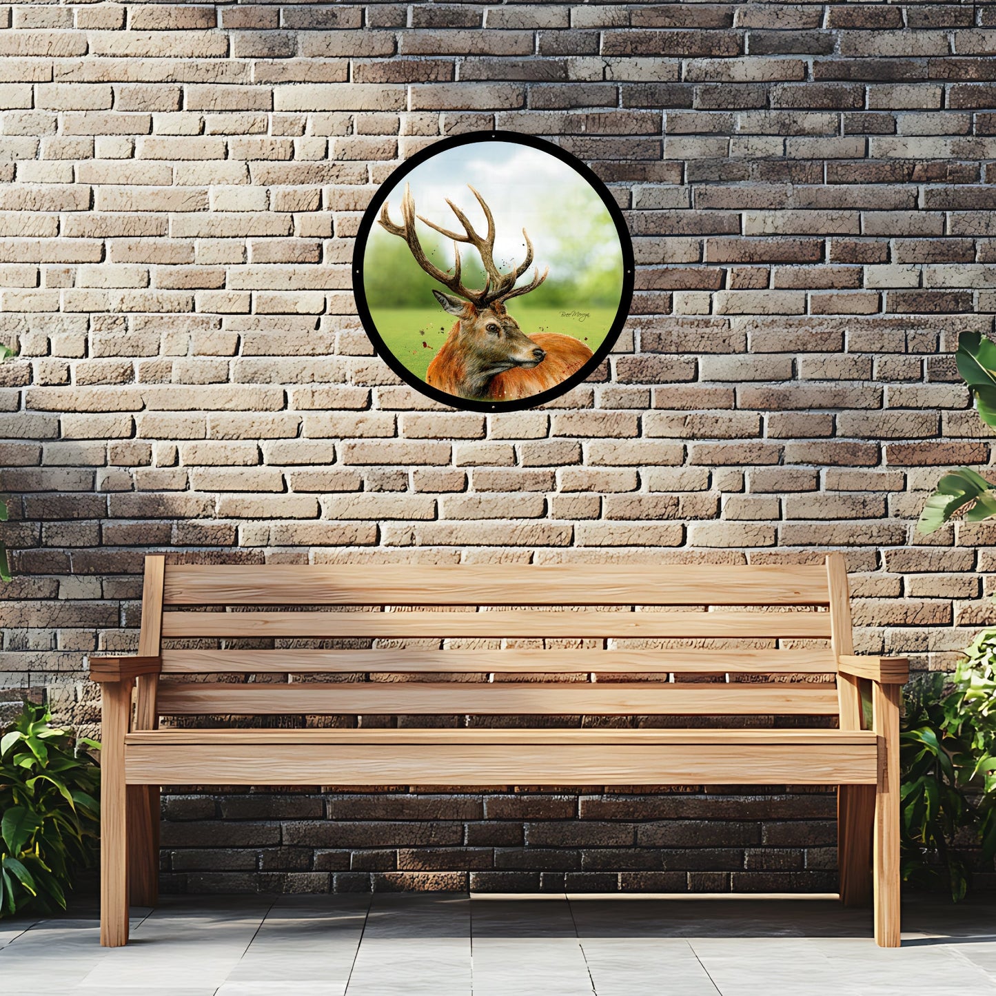 SunCatcher Garden Mirror Sutherland, the Highland Stag, Illustrations by Bree Merryn