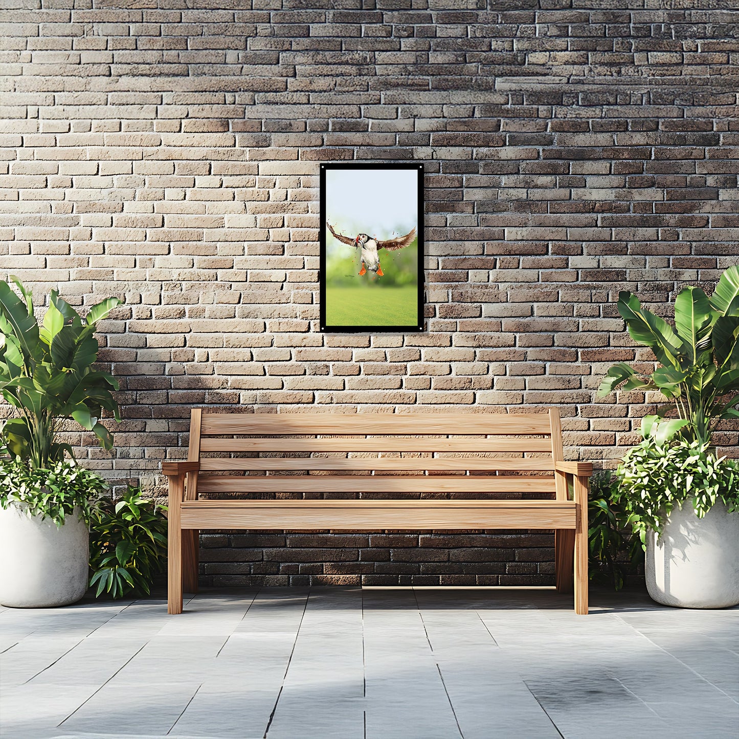 SunCatcher Garden Mirror Flying Puffin by Bree Merryn