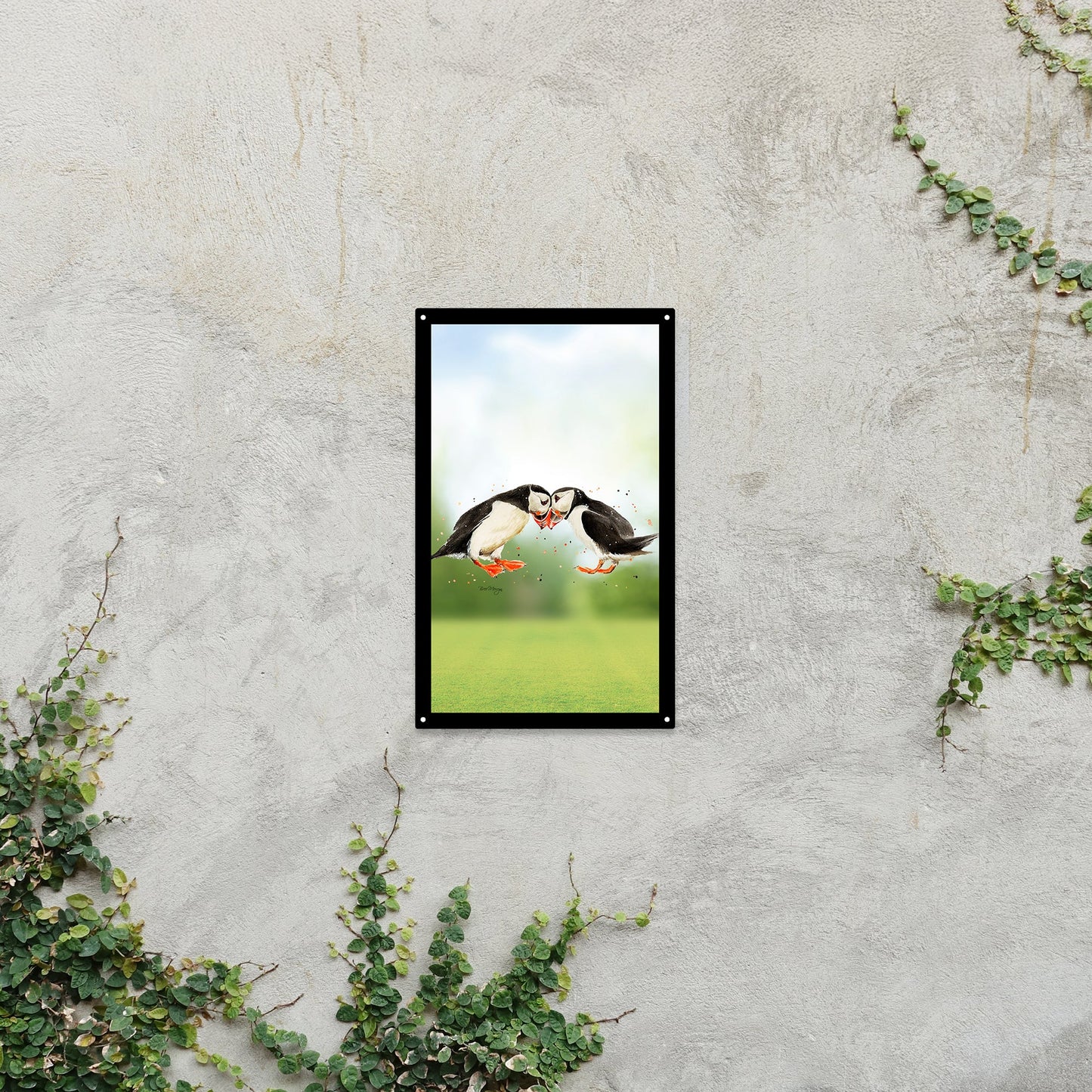 SunCatcher Garden Mirror Puffin Couple by Bree Merryn