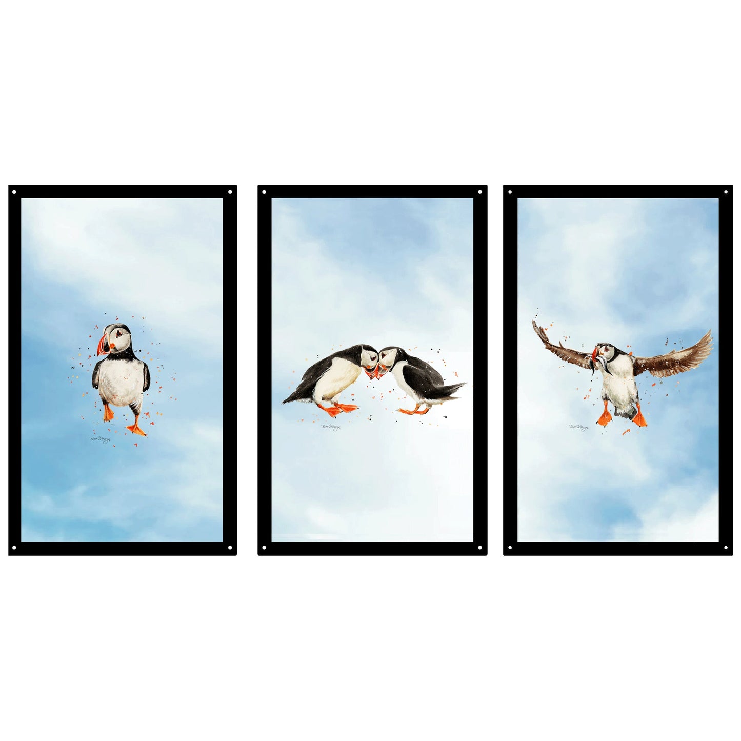 SunCatcher Garden Mirror Set 3 Puffin Parade Illustrations by Bree Merryn