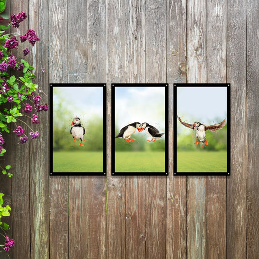 SunCatcher Garden Mirror Set 3 Puffin Parade Illustrations by Bree Merryn