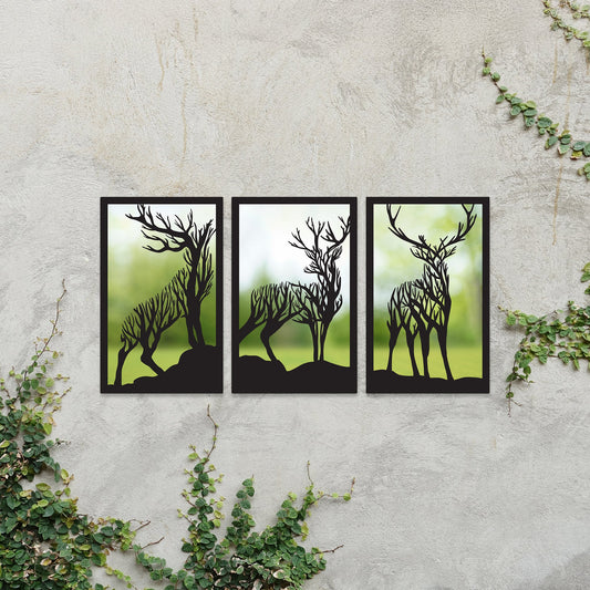 SunCatcher Garden Mirror Set 3 Stags