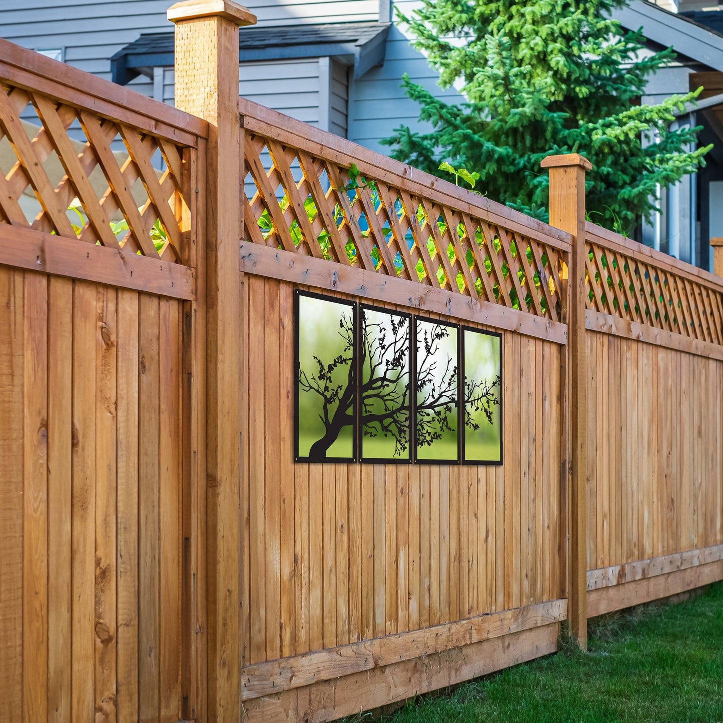 SunCatcher Garden Mirror Set of Four Panels Tree