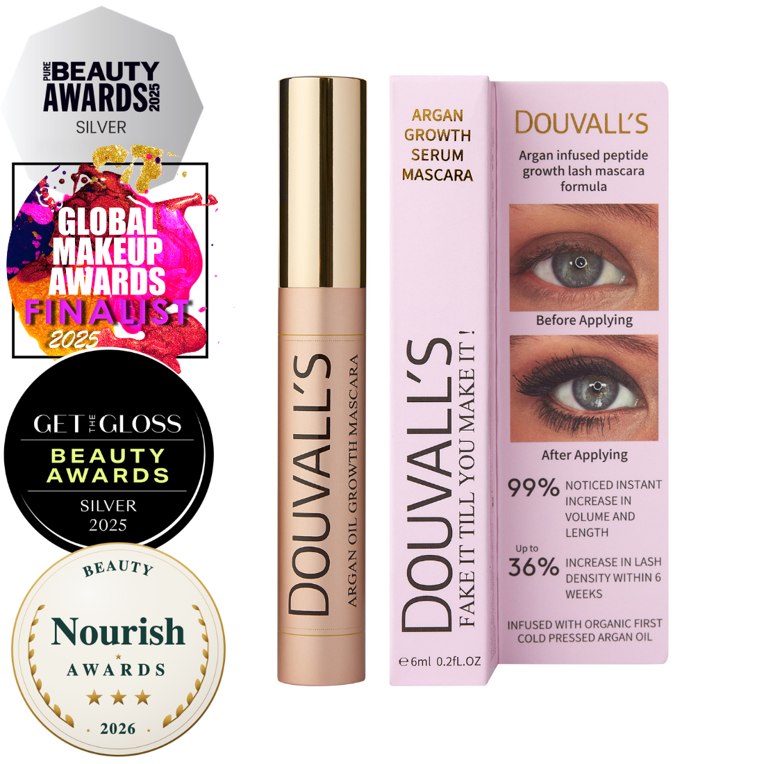 Argan Growth Serum Mascara 6ml | Achieve Longer, Fuller, and Voluminous Eyelashes