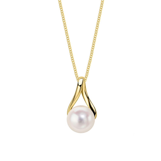Elements Gold Freshwater Pearl Twist Pendant