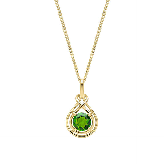 Elements Gold Celtic Green Diopside Pendant
