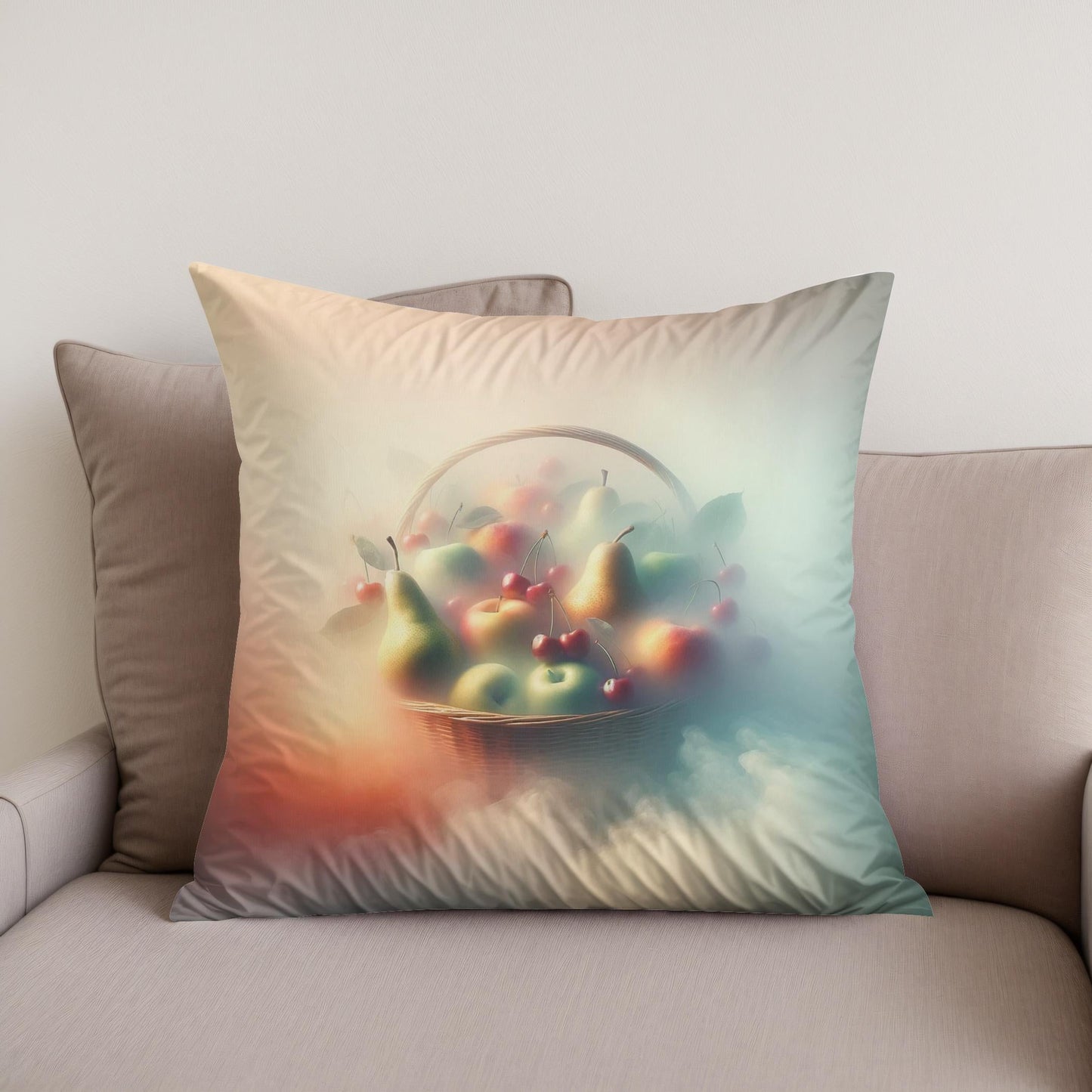 Fruits in the Mist Cotton Cushion