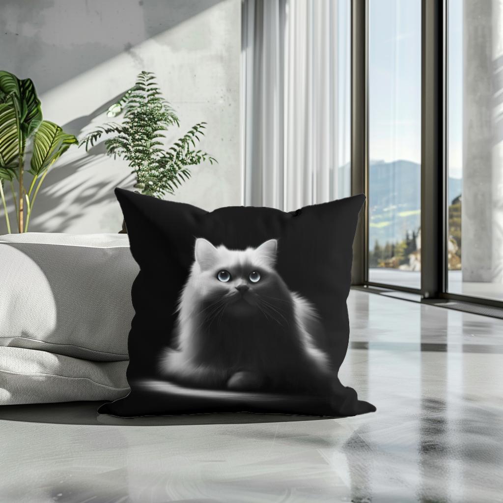 Luminous Whiskers Cotton Cushion