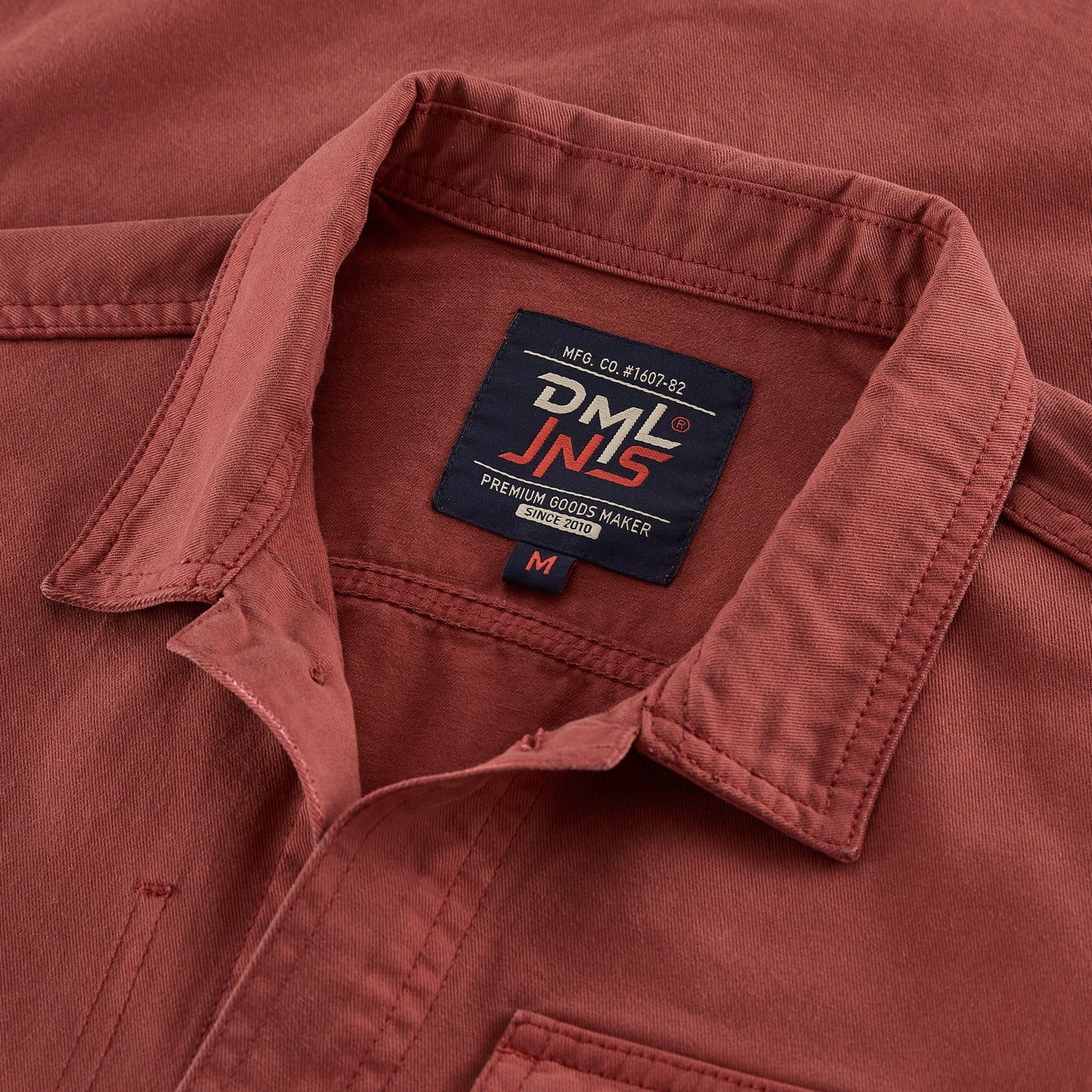 Granby twill overshirt in Rust