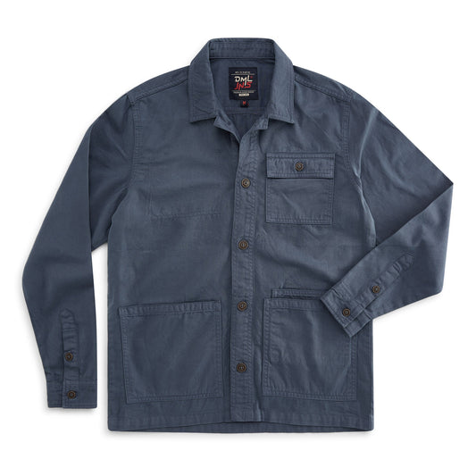 Granby twill overshirt in washed blue