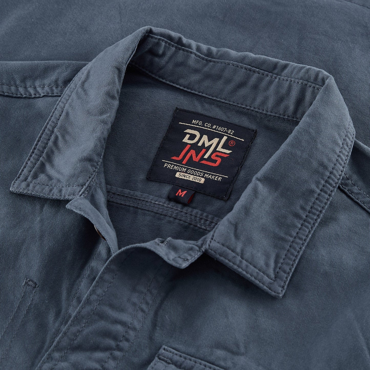 Granby twill overshirt in washed blue