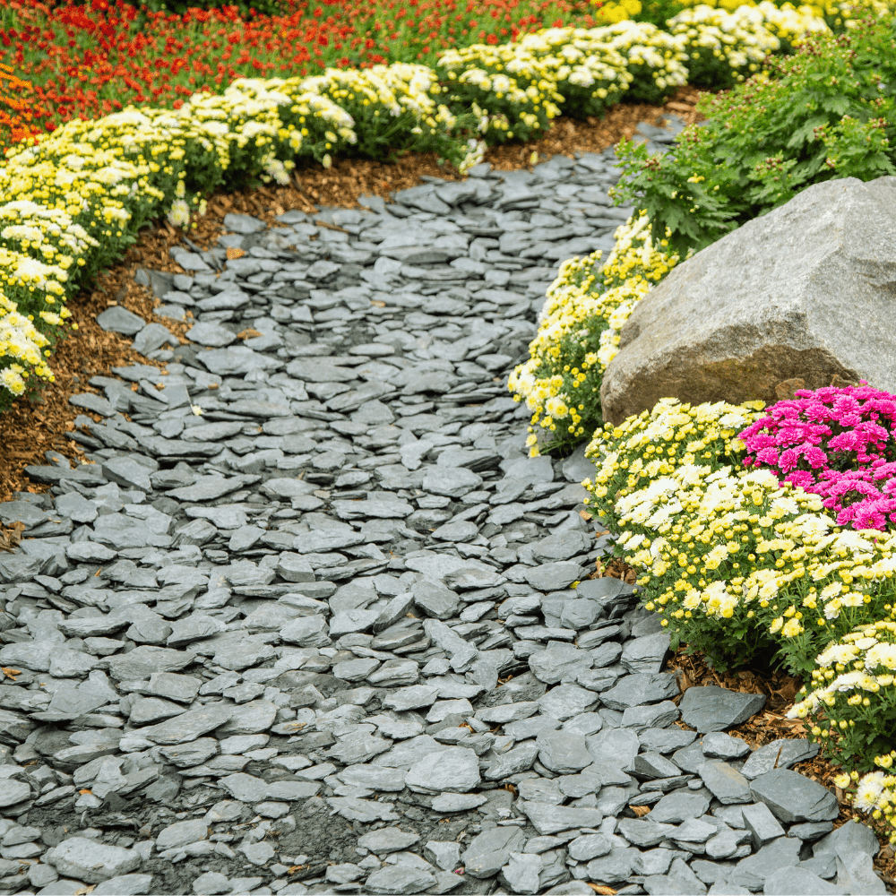 Welsh Green Crushed Slate Chippings 20mm Bulk Bag