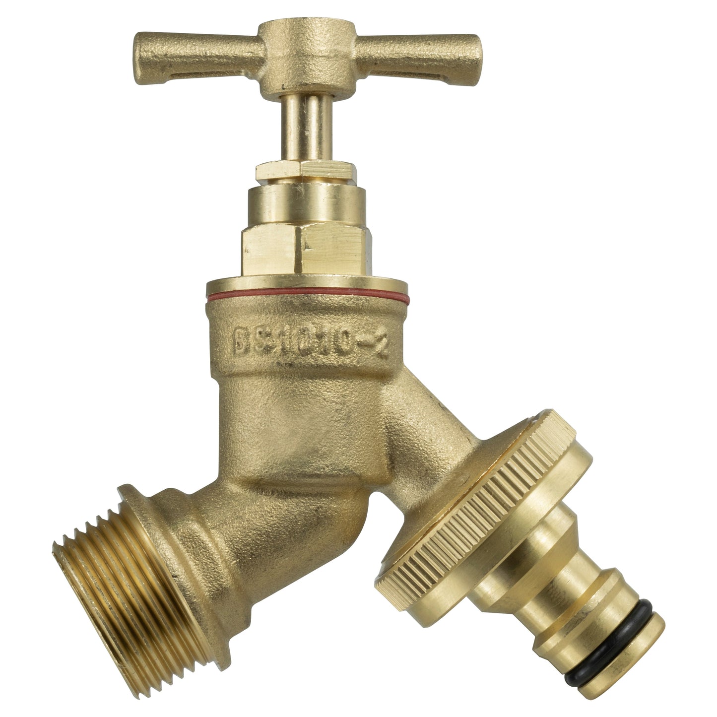 Wall Flange Kit 32mm MDPE - Brass Garden Tap Snap-On Male