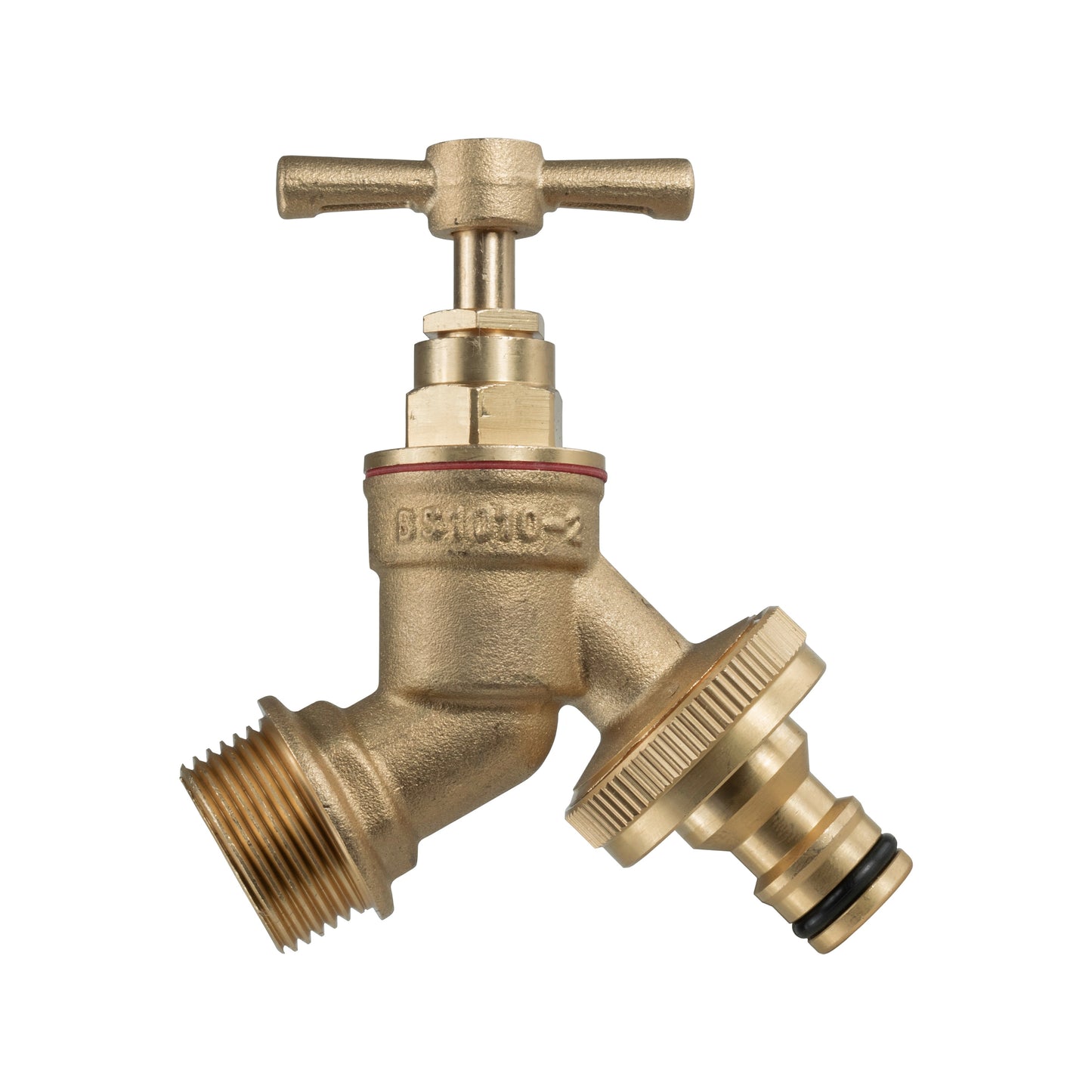 Garden Bib Tap Brass 1/2" BSPM Inlet + Snap-On Male