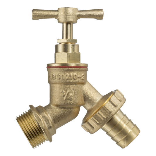 Wall Flange Kit 32mm MDPE - Brass Garden Tap 3/4" Barb