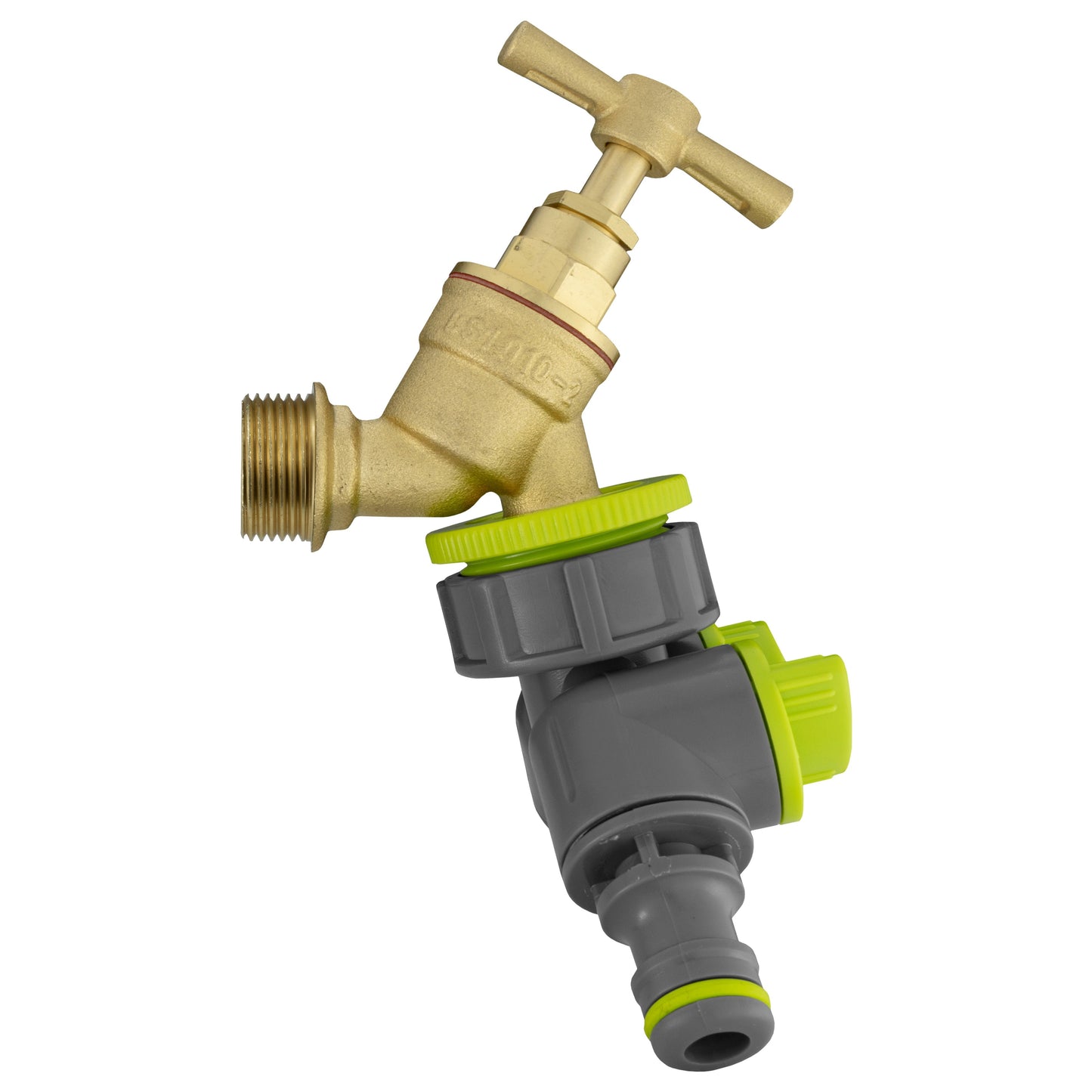 Wall Flange Kit 32mm MDPE + Brass Bib Tap + Two Way Splitter + Connectors