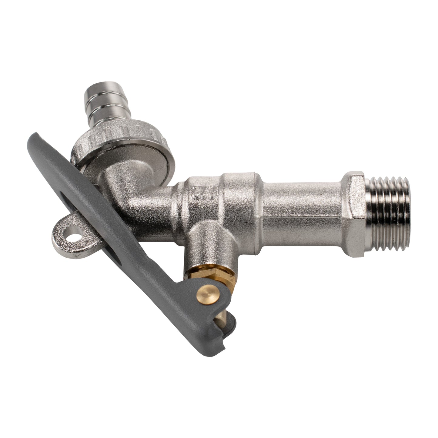 IBC 2" S60X6 - 1/2" BSP Extender Adaptor with Lever Tap Hose Barb and Lever Lock