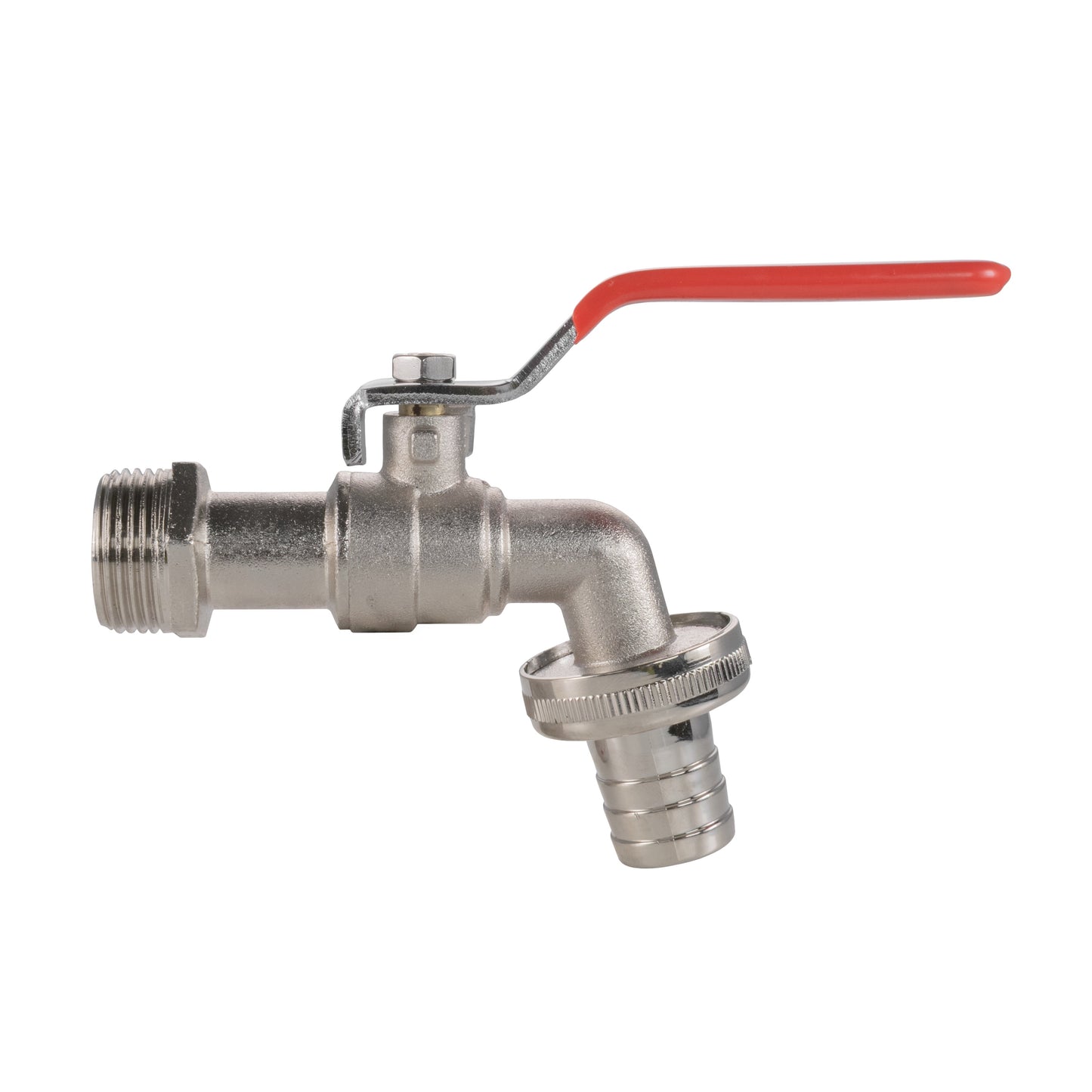Garden Lever Tap - 1/2 BSPM Inlet - 1/2 Barb Hose - Zinc Nickle Plated Bradas
