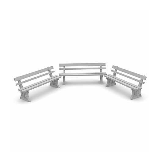 O Scale Ready to Paint Great Western Railway (GWR) Bench (3 pack)