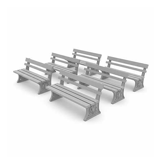 O Scale Ready to Paint Great Western Railway (GWR) Bench (3 pack)