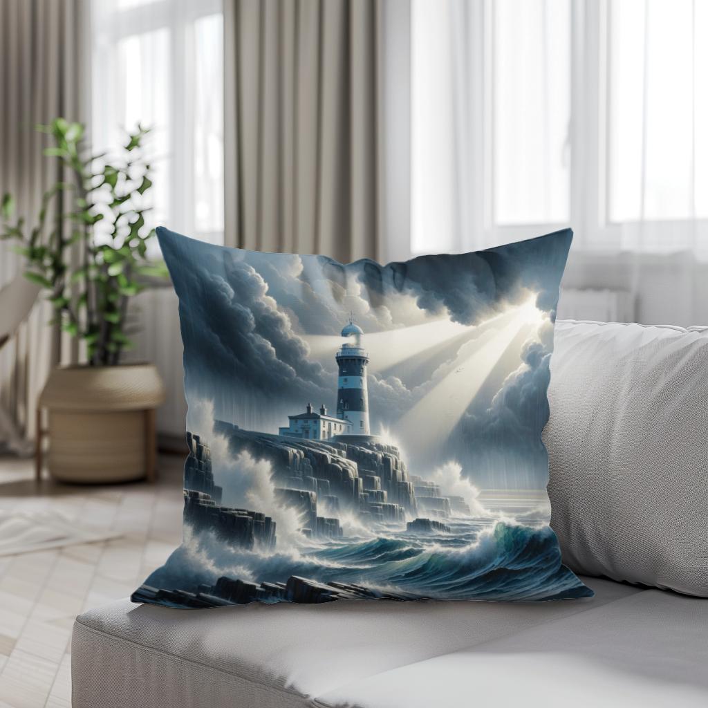 Stormwatch Lighthouse Cotton Cushion