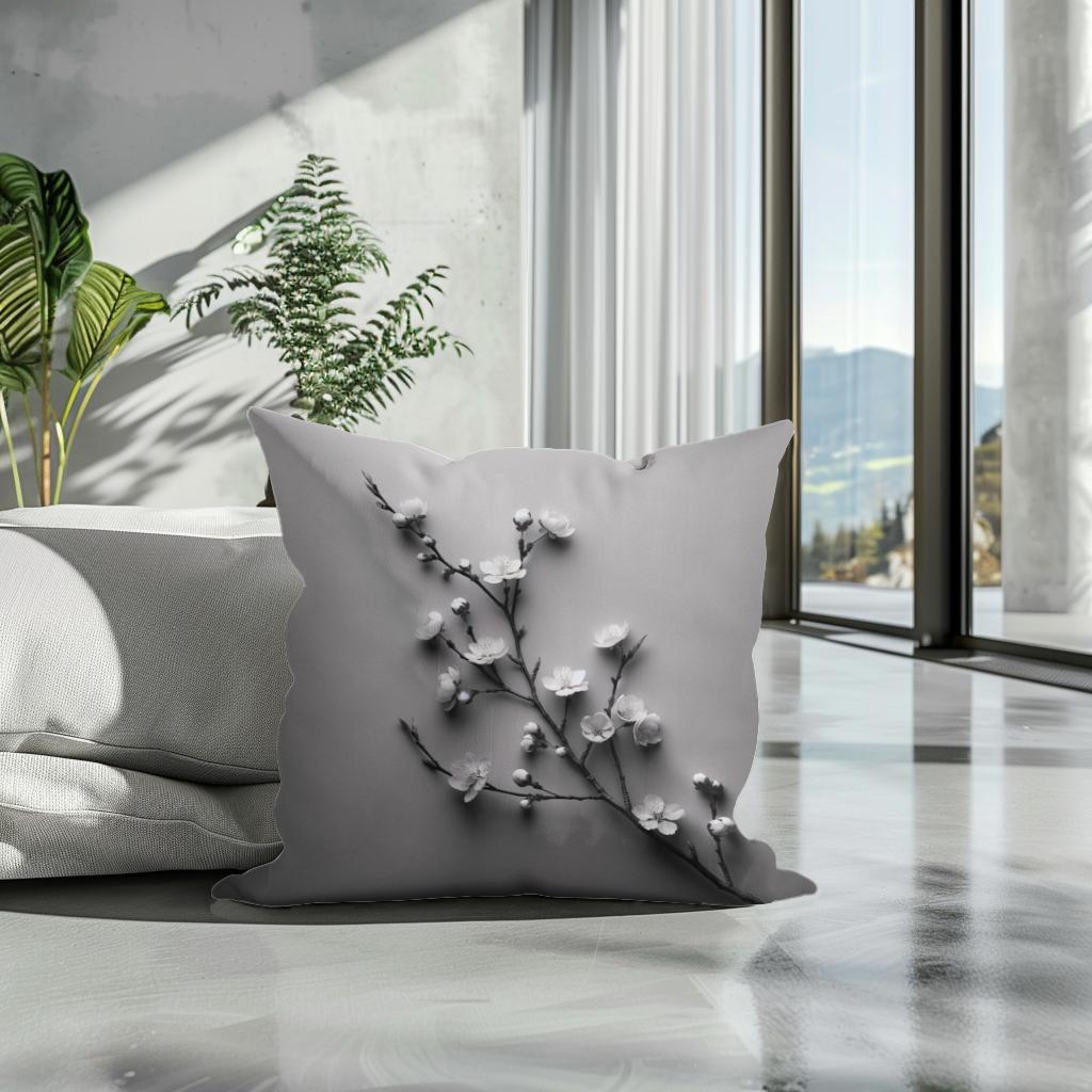 Cherry Blossom Serenity Cotton Cushion