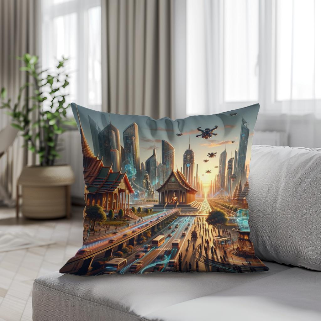 Past Meets Future Cotton Cushion