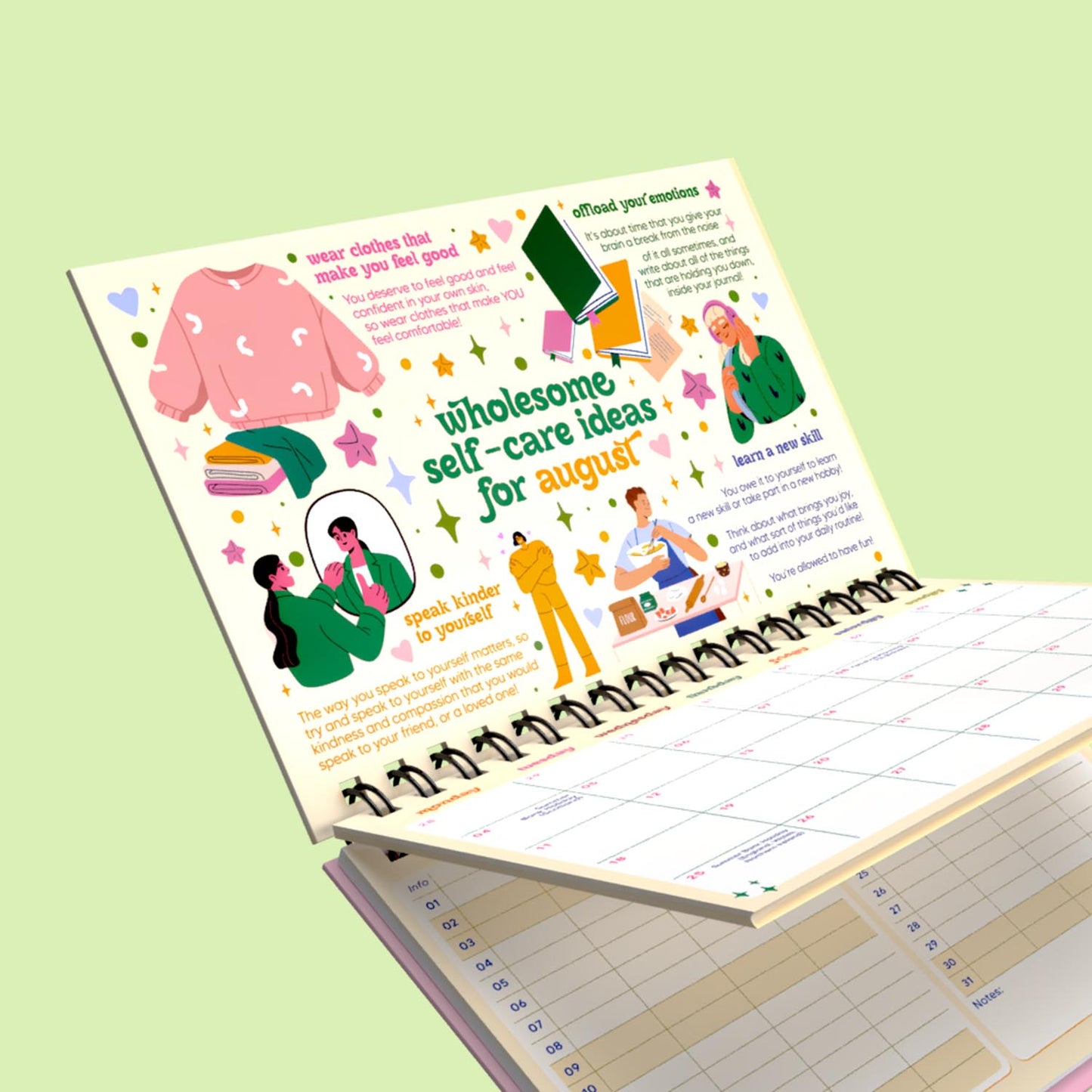 2026 Dated Calendar: A Self-Love Journey