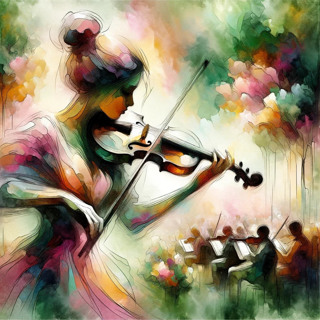 Garden Violinist Cotton Cushion