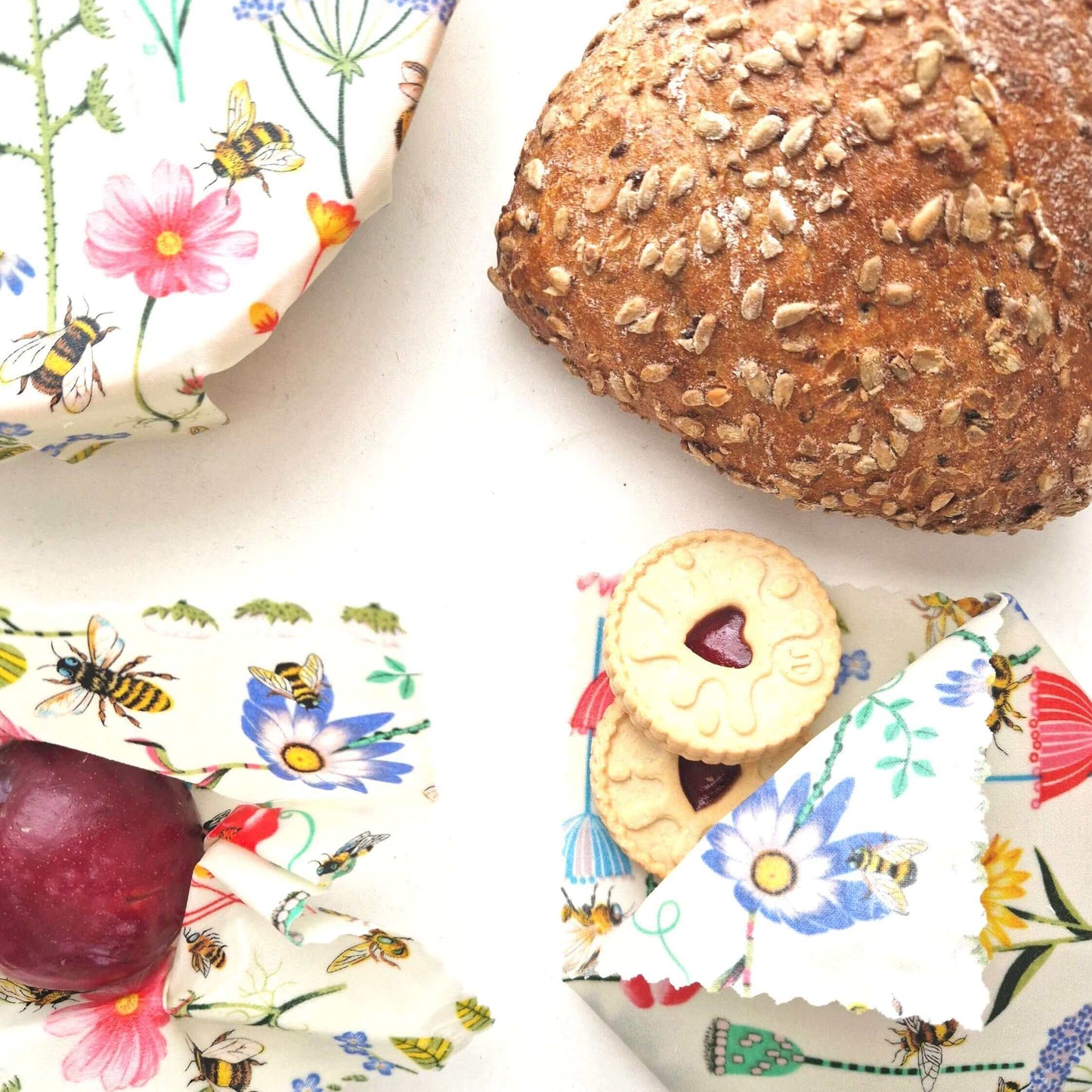 Honey Bee Good Set of 3 Handmade Beeswax Wraps | Garden