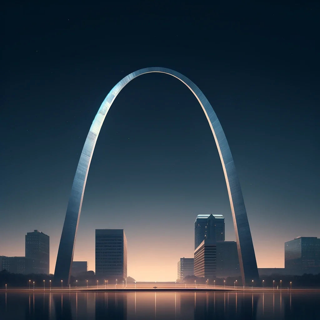 Gateway Arch Glow Canvas