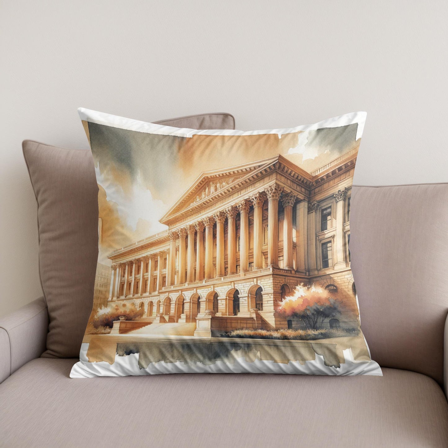 Courthouse of Tradition Cotton Cushion