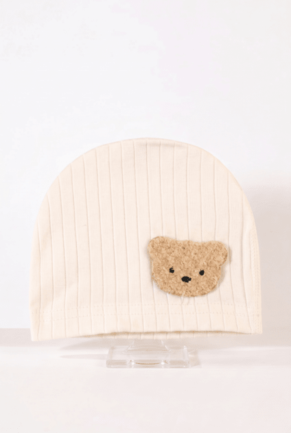 Boucle Bear Hat Super Soft Ribbed
