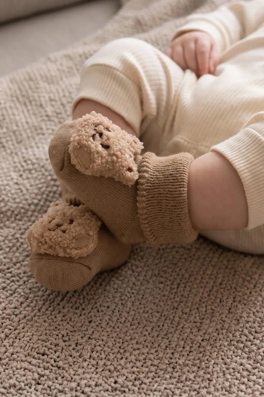 Boucle Teddy Slipper Socks For Little Feet