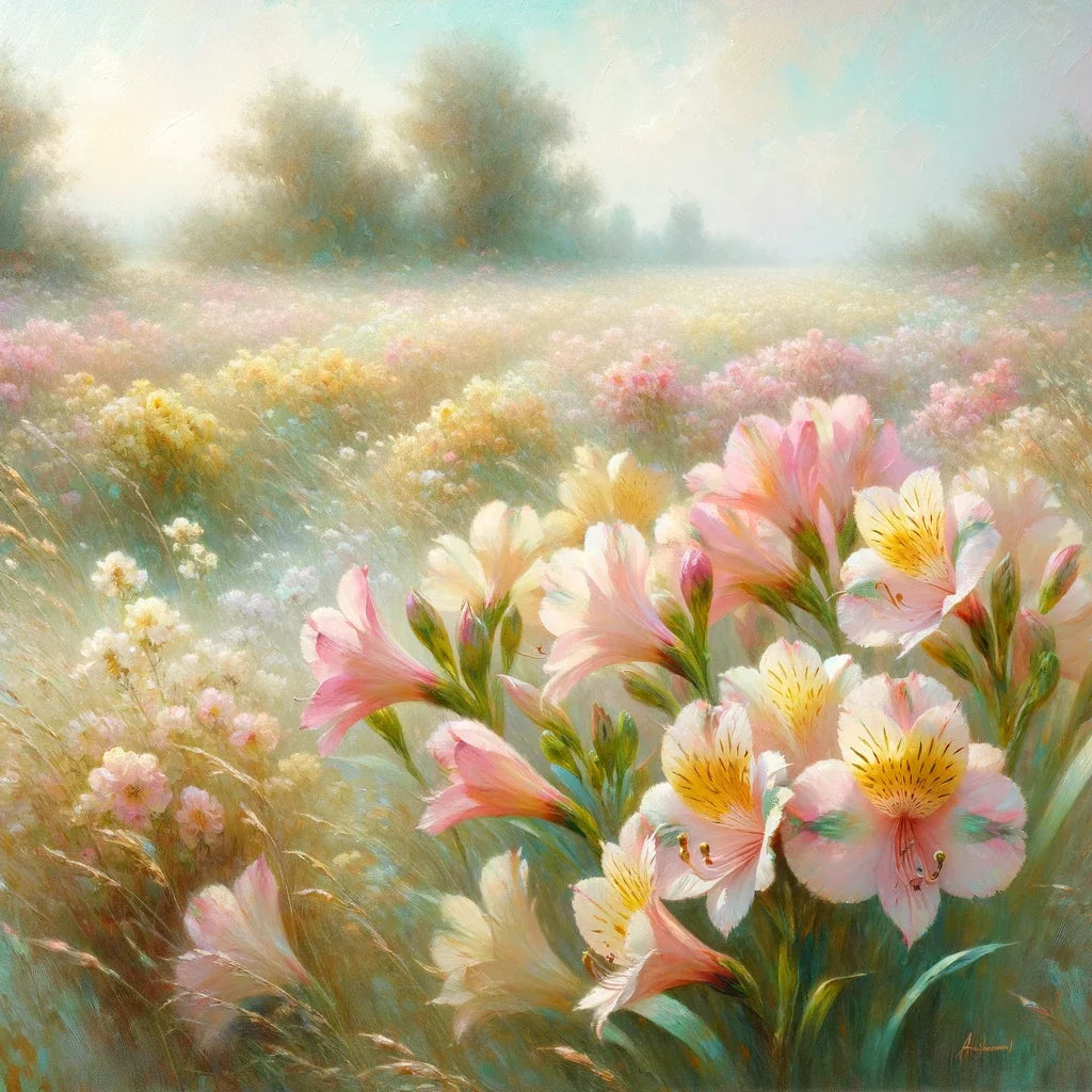 Gentle Alstroemeria Whispers Canvas