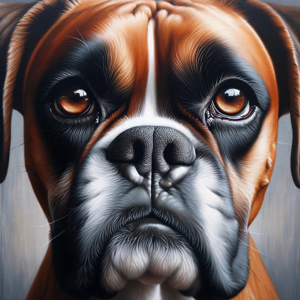 Gentle Gaze Boxer Dog Portrait Canvas